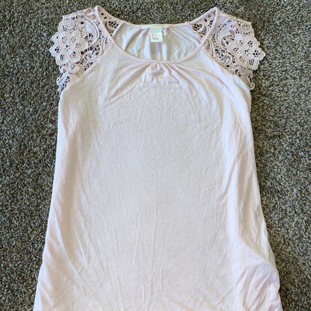 Lace shoulder top